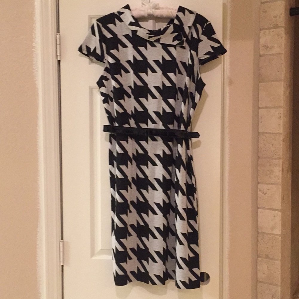 Houndstooth Print Dress